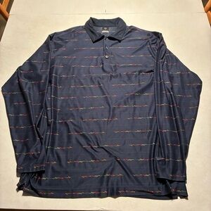 Nike Golf Long Sleeve All Over Print Polo Shirt Men’s Size Large